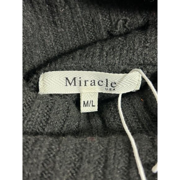 Miracle U.S.A. Women's Relaxed Turtleneck Knit Sweater in Black - Sz M/L - NWT - Picture 3 of 6